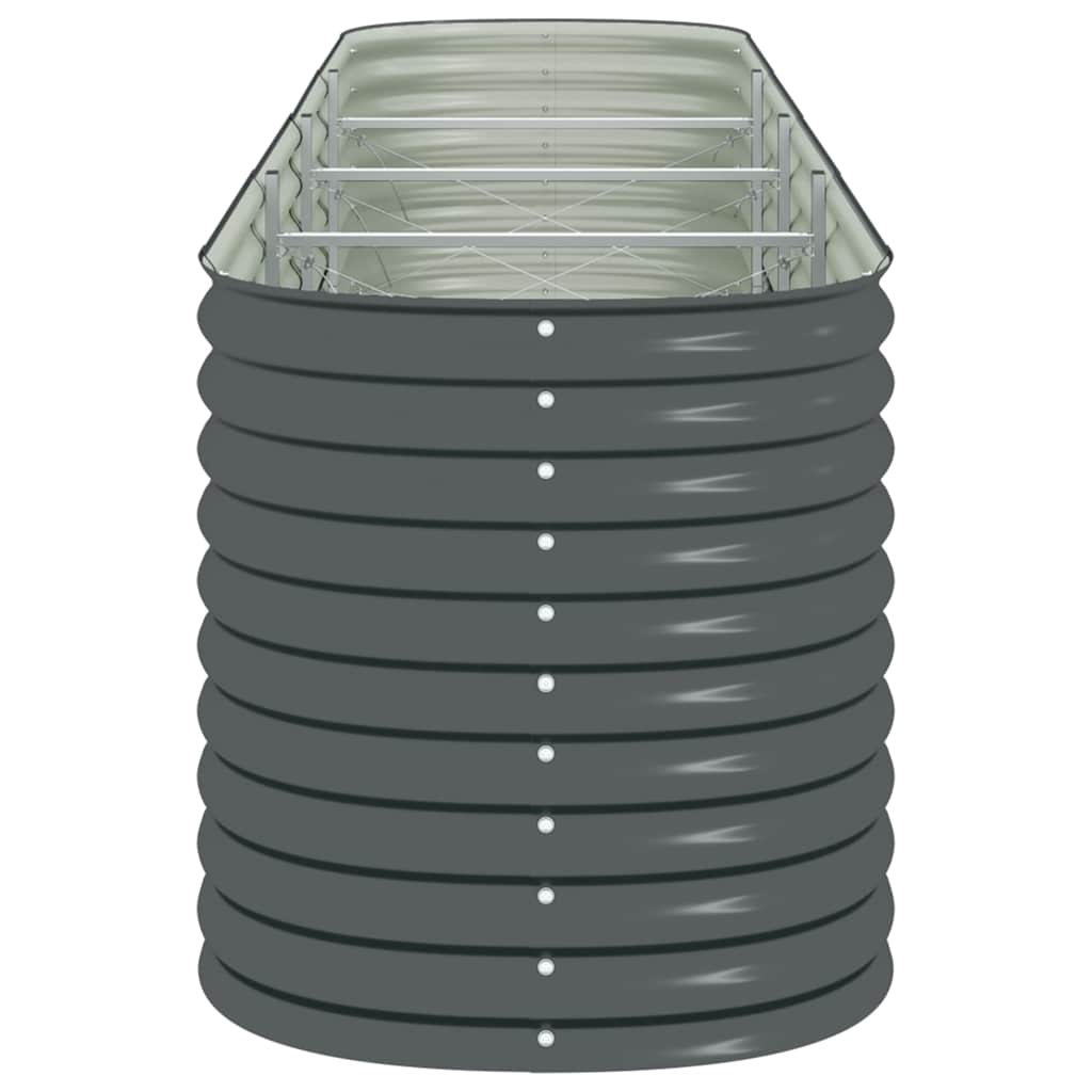 Letto Rialzato Giardino 400x80x81 cm in Acciaio Zincato Grigio - homemem39