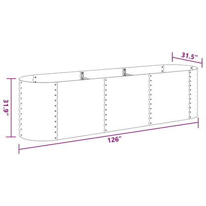 Letto Rialzato Giardino 320x80x81 cm in Acciaio Zincato Grigio | homemem39
