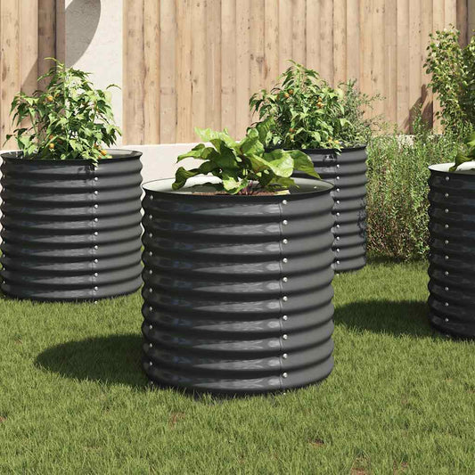 Letto Rialzato Giardino 80x80x81 cm in Acciaio Zincato Grigio - homemem39