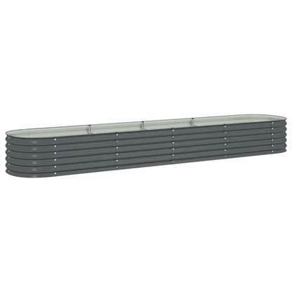 Letto Rialzato Giardino 400x80x44 cm in Acciaio Zincato Grigio