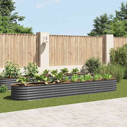 Letto Rialzato Giardino 400x80x44 cm in Acciaio Zincato Grigio