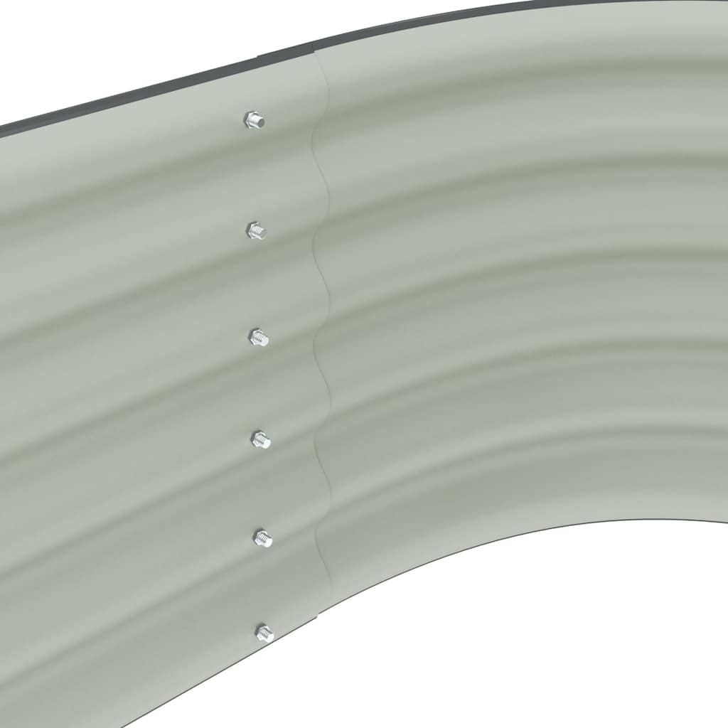 Letto Rialzato Giardino 240x80x44 cm in Acciaio Zincato Grigio