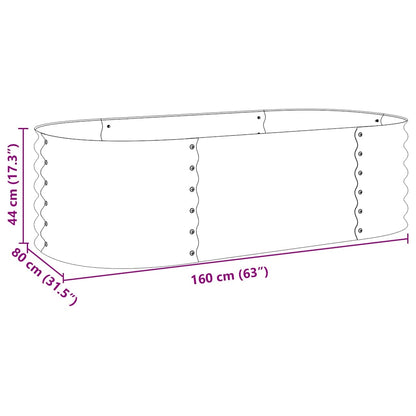 Letto Rialzato Giardino 160x80x44 cm in Acciaio Zincato Grigio