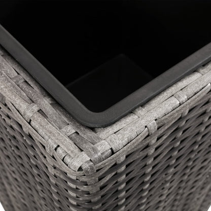 Letti Rialzati da Giardino 3 pz in Polyrattan Grigio - homemem39