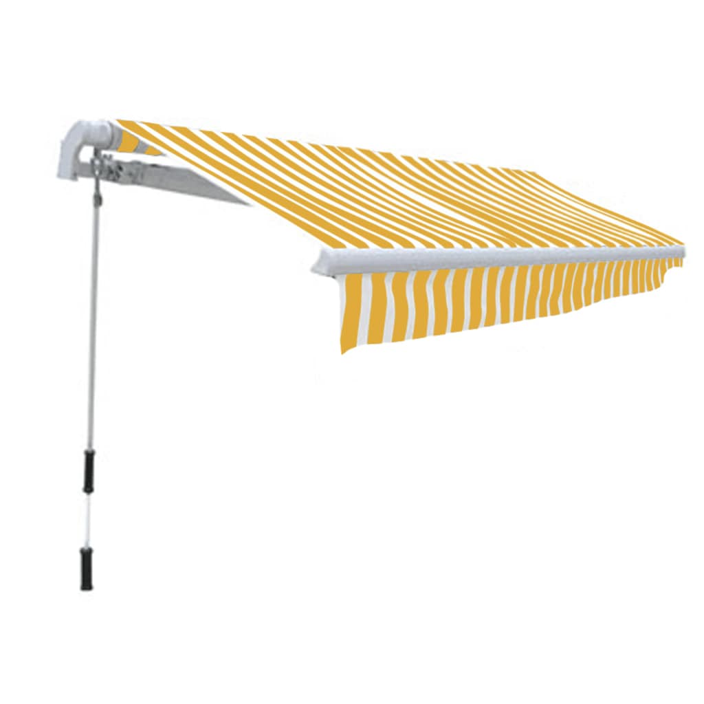 Tenda da Sole Pieghevole Manuale 300 cm Gialla/Bianca | homemem39
