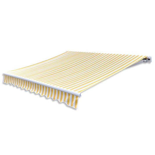 Tenda da Sole Pieghevole Motorizzata 400 cm Gialla/Bianca - homemem39