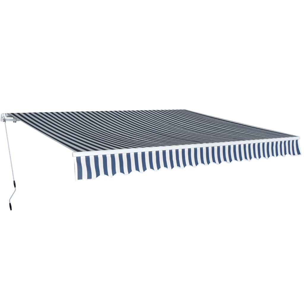 Tenda da Sole Pieghevole Manuale 400 cm Blu/Bianca | homemem39