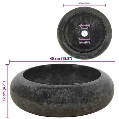 Lavandino 40x12 cm in Marmo Nero