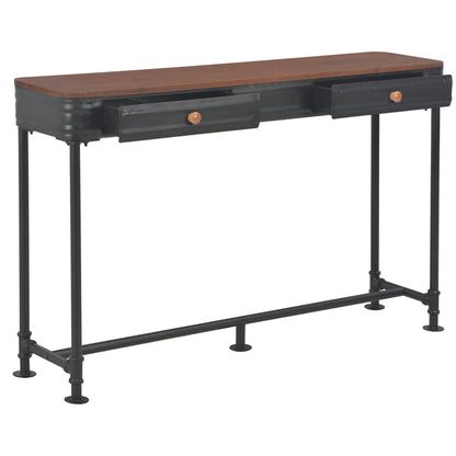 Tavolo Consolle 2 Cassetti 120x30x75 cm in Massello di Abete | homemem39