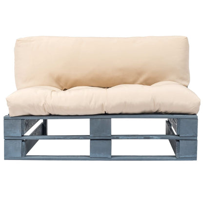 Divano da Giardino a Pallet con Cuscini Sabbia in Legno di Pino | homemem39