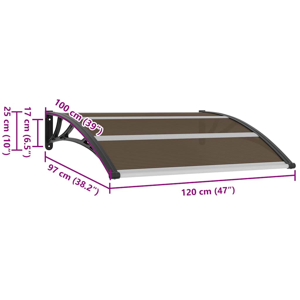 Pensilina per Porta Nera 120x100 cm in PC | homemem39