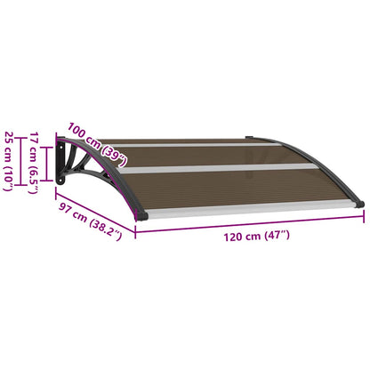 Pensilina per Porta Nera 120x100 cm in PC | homemem39