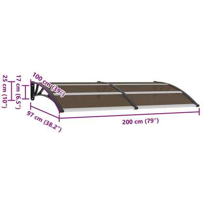 Pensilina per Porta Nera 200x100 cm in PC | homemem39