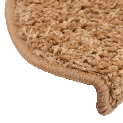 Tappetini per scale 15 pz 65x21x4 cm Beige Semicircolari Grandi