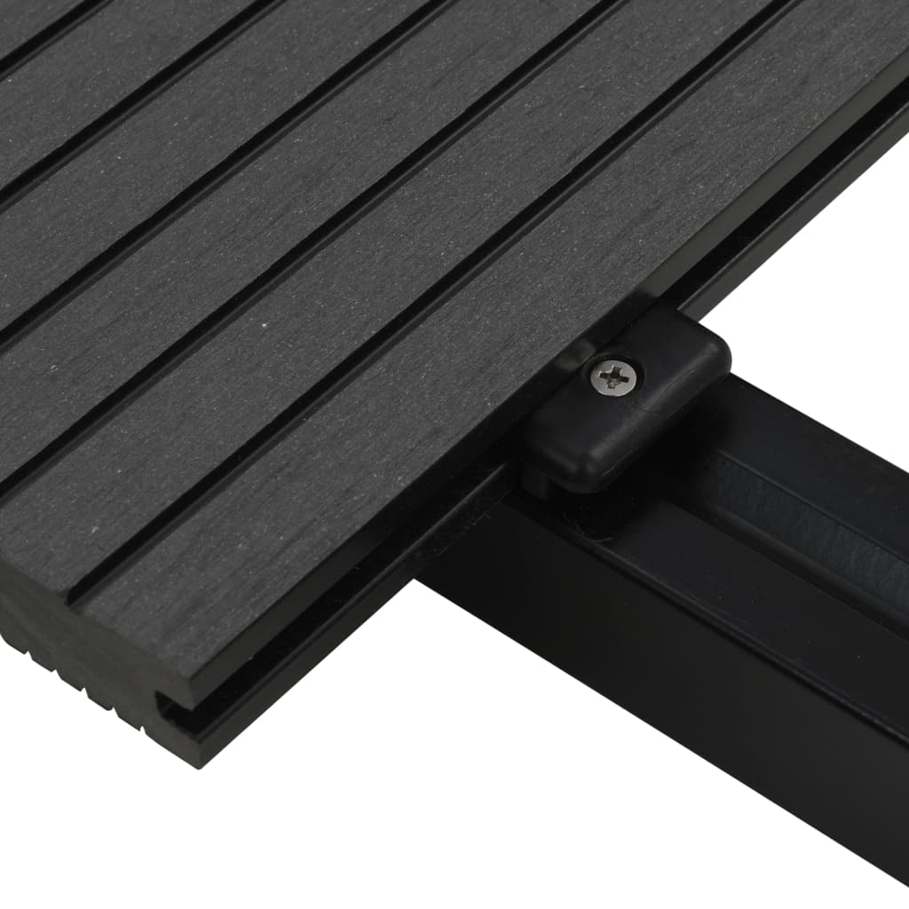 Pavimento per Esterni in WPC Pieno Accessori 16 m² 2,2 m Nero - homemem39
