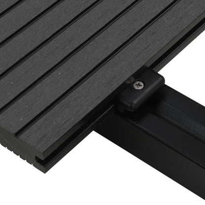 Pavimento per Esterni in WPC Pieno Accessori 16 m² 2,2 m Nero - homemem39