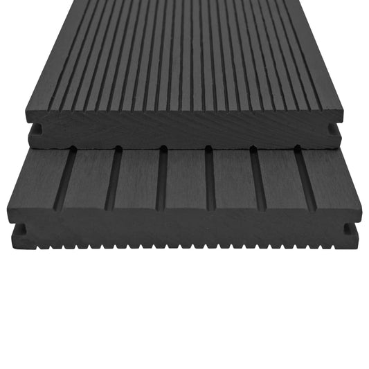 Pavimento per Esterni in WPC Pieno Accessori 20 m² 2,2 m Nero - homemem39