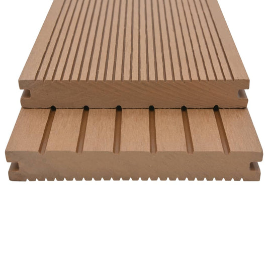 Pavimento per Esterni in WPC Pieno Accessori 10 m² 2,2 m Teak - homemem39