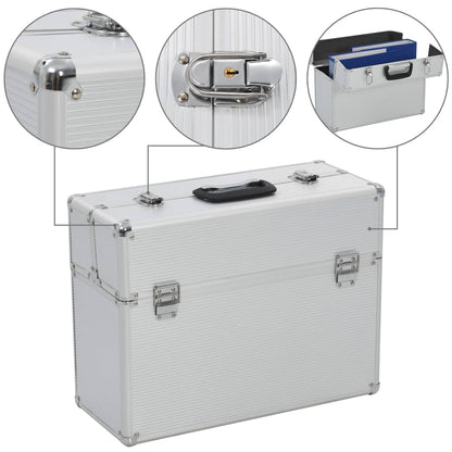 Valigetta per Attrezzi 47x36x20 cm Argento in Alluminio | homemem39