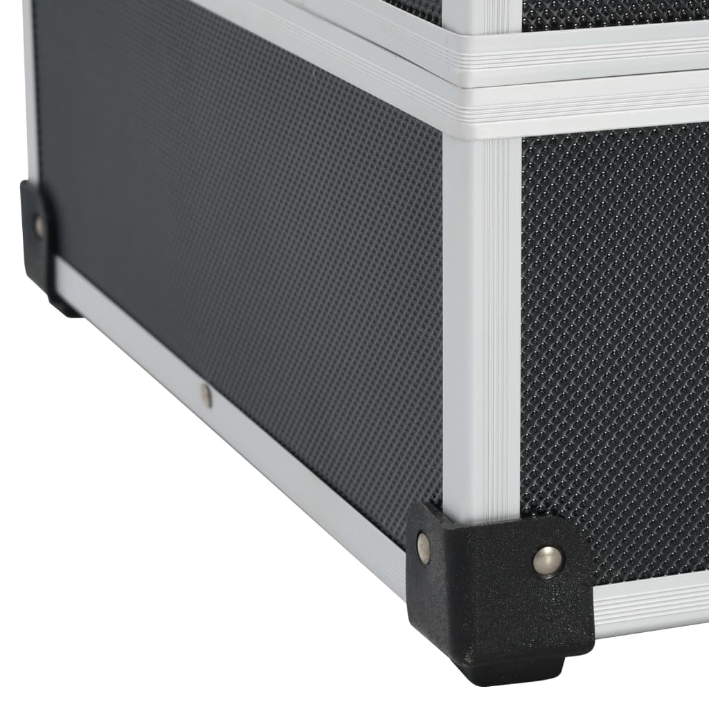 Valigetta per Attrezzi 46x33x16 cm Nera in Alluminio | homemem39