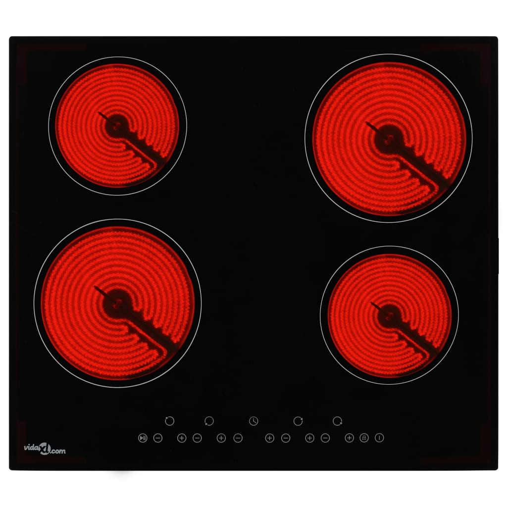 Piano Cottura in Ceramica con 4 Zone e Controlli Touch 6000 W
