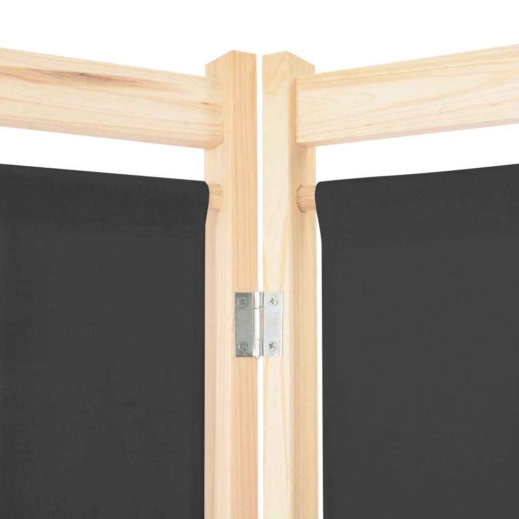 Divisorio a 5 Pannelli Grigio 200x170x4 cm in Tessuto | homemem39