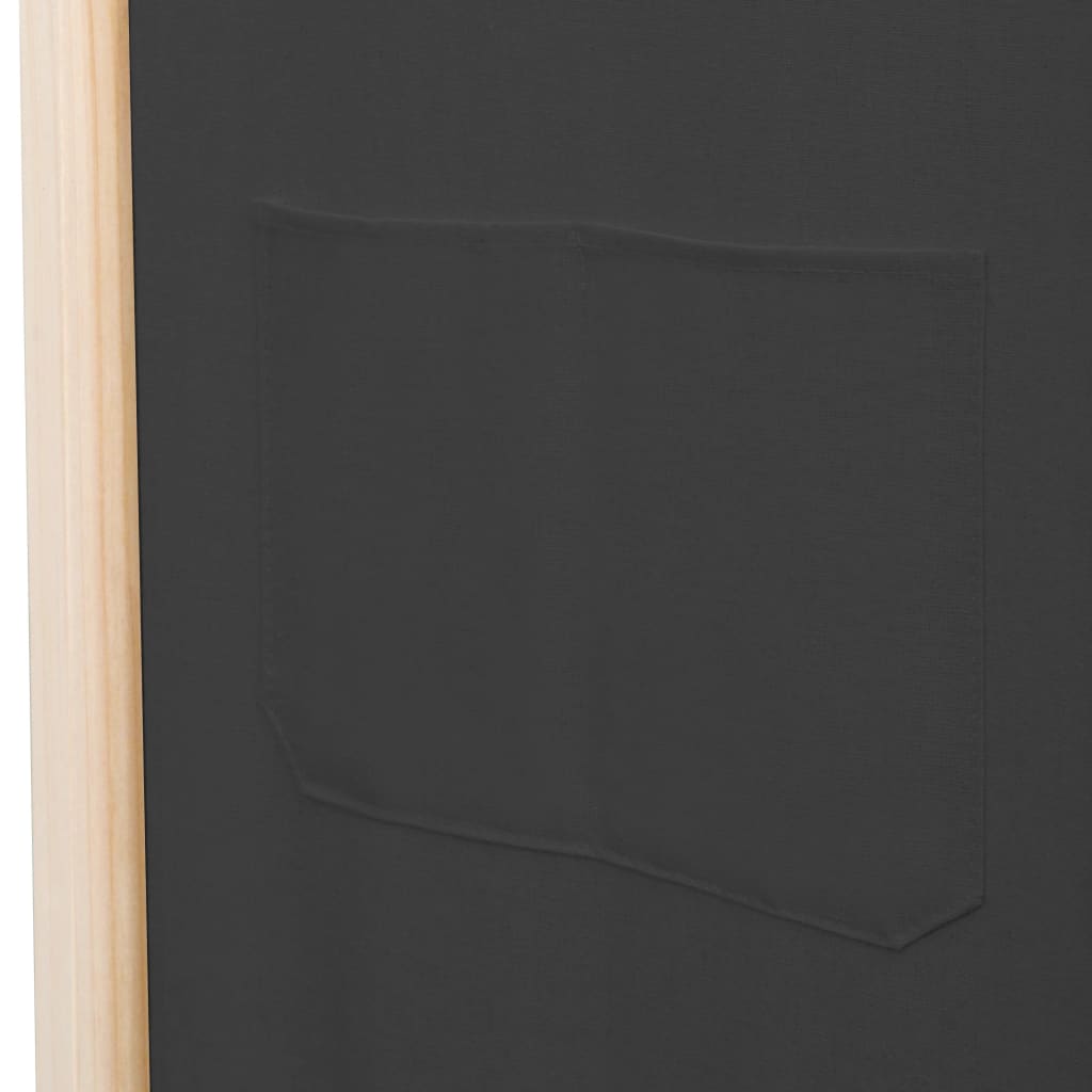 Divisorio a 5 Pannelli Grigio 200x170x4 cm in Tessuto | homemem39