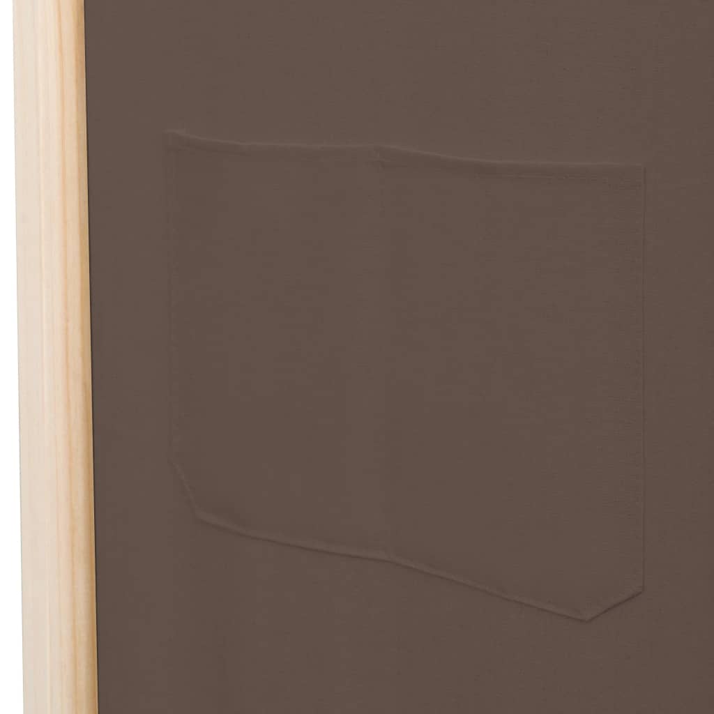 Divisorio a 5 Pannelli Marrone 200x170x4 cm in Tessuto - homemem39
