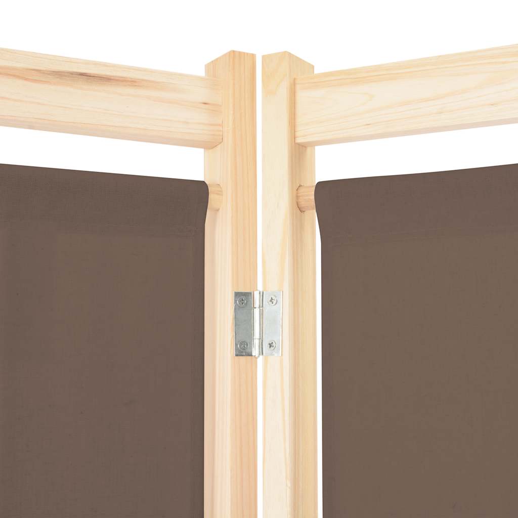 Divisorio a 6 Pannelli Marrone 240x170x4 cm in Tessuto | homemem39