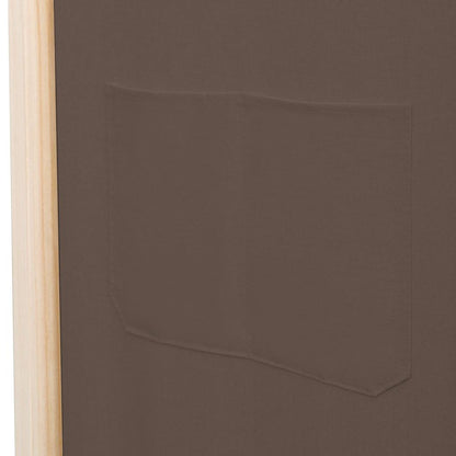 Divisorio a 6 Pannelli Marrone 240x170x4 cm in Tessuto | homemem39