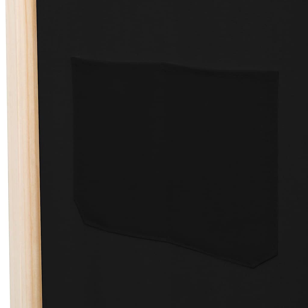 Divisorio a 6 Pannelli Nero 240x170x4 cm in Tessuto