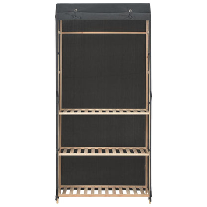 Armadio a 3 Ripiani Grigio 79x40x170 cm in Tessuto