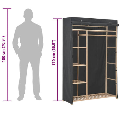 Armadio Grigio 110x40x170 cm in Tessuto