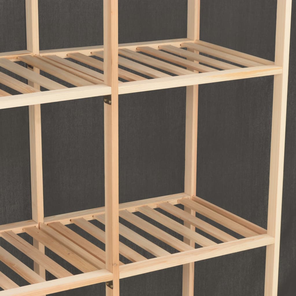 Armadio Grigio 173x40x170 cm in Tessuto - homemem39