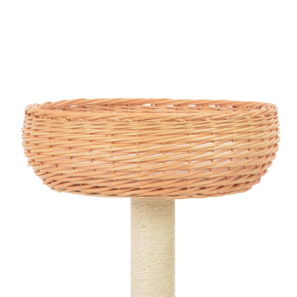 Albero per Gatti con Tiragraffi in Legno di Salice Naturale | homemem39