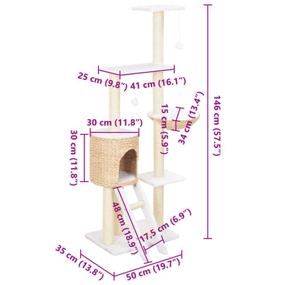 Albero per Gatti con Tiragraffi in Sisal Seagrass