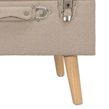 Sgabello con Contenitore 40 cm in Tessuto Beige - homemem39