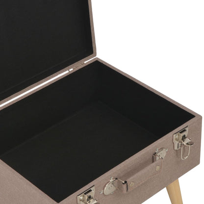 Sgabello con Contenitore 40 cm in Tessuto Marrone - homemem39