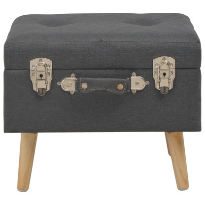 Sgabello con Contenitore 40 cm in Tessuto Grigio Scuro | homemem39