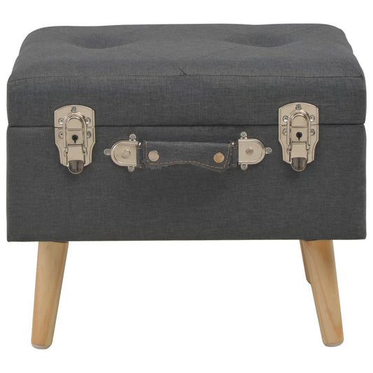 Sgabello con Contenitore 40 cm in Tessuto Grigio Scuro | homemem39