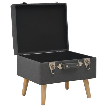 Sgabello con Contenitore 40 cm in Tessuto Grigio Scuro | homemem39