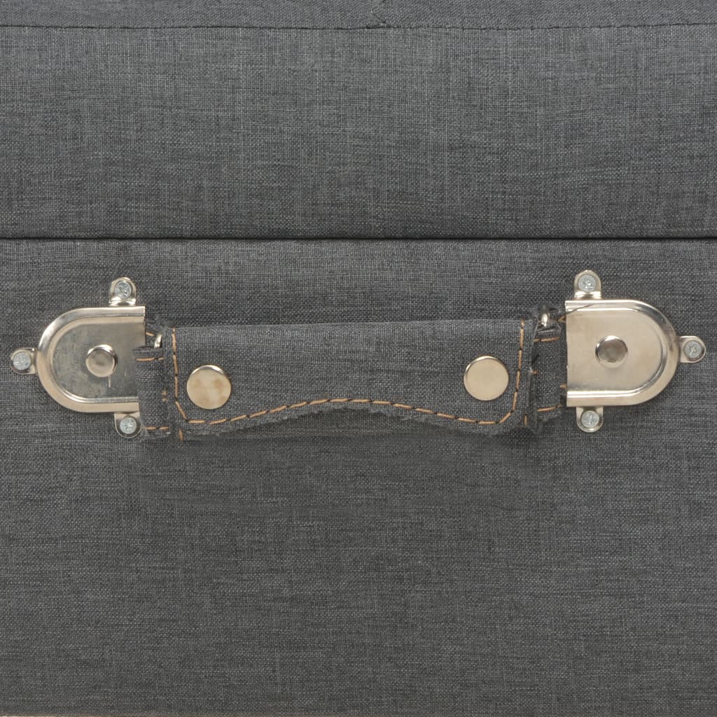 Sgabello con Contenitore 40 cm in Tessuto Grigio Scuro - homemem39