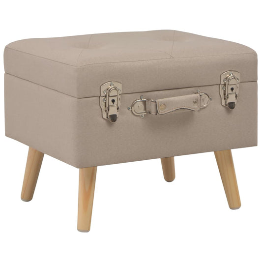 Sgabelli con Contenitore 3 pz in Tessuto Beige | homemem39