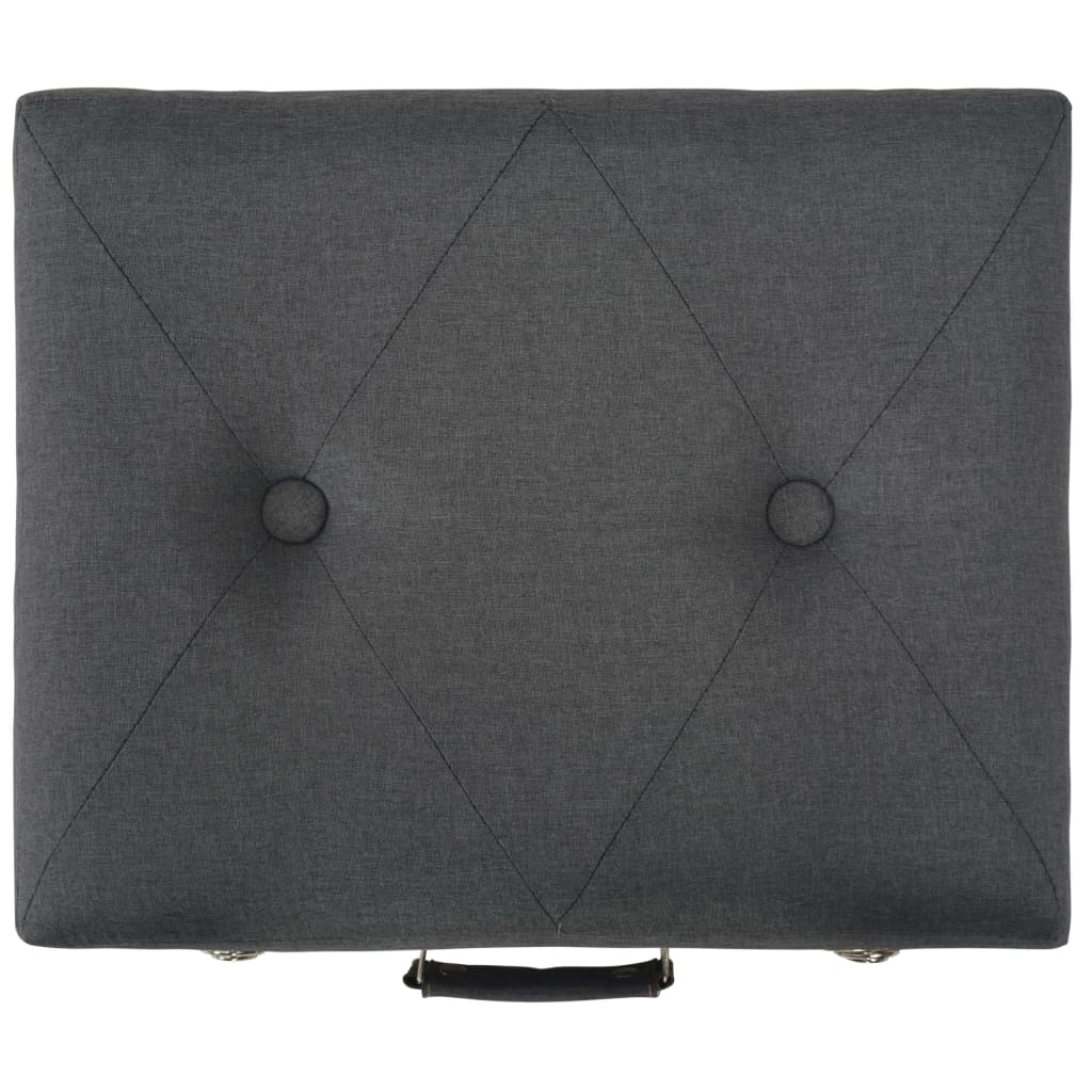 Sgabelli con Contenitore 3 pz in Tessuto Grigio Scuro | homemem39