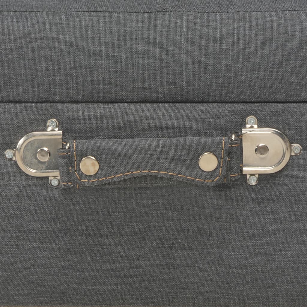 Sgabelli con Contenitore 3 pz in Tessuto Grigio Scuro | homemem39