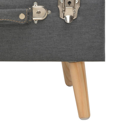 Sgabelli con Contenitore 3 pz in Tessuto Grigio Scuro | homemem39