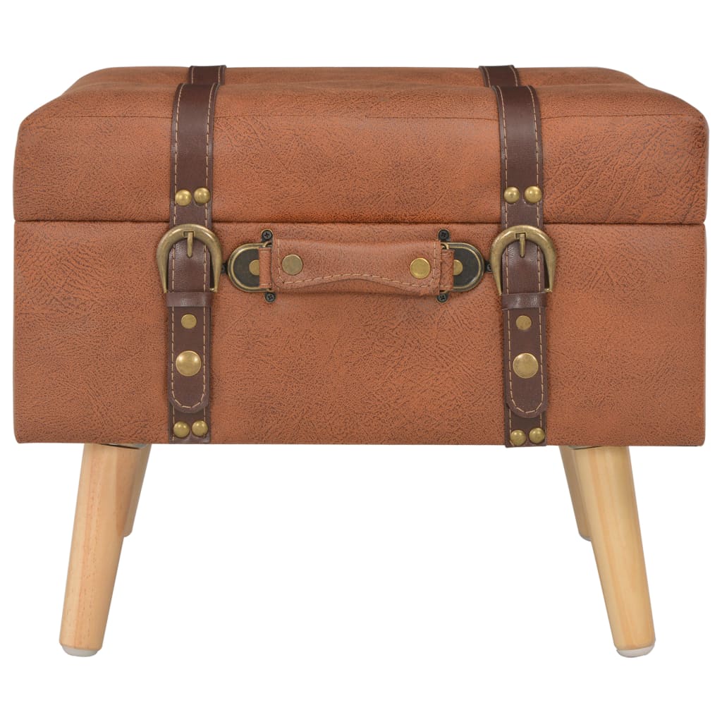 Sgabello con Contenitore 40 cm in Similpelle Tanno | homemem39