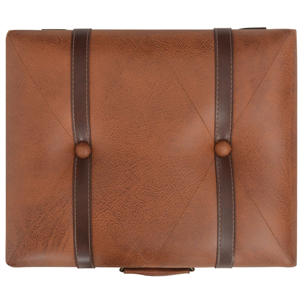 Sgabello con Contenitore 40 cm in Similpelle Tanno | homemem39