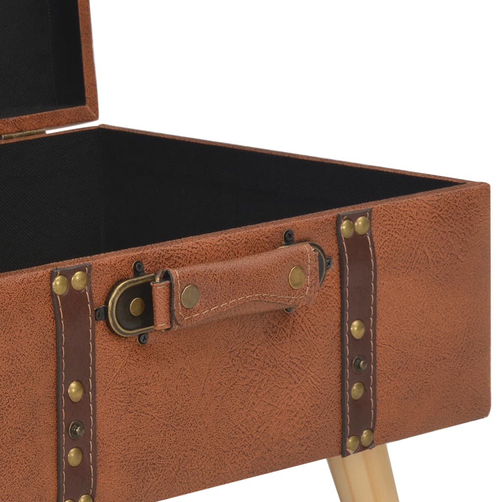 Sgabello con Contenitore 40 cm in Similpelle Tanno | homemem39