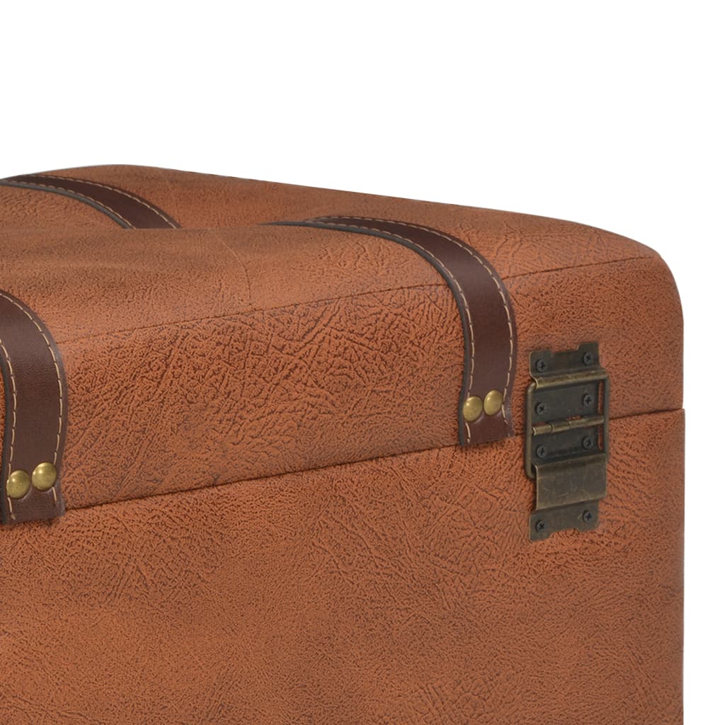 Sgabello con Contenitore 40 cm in Similpelle Tanno | homemem39